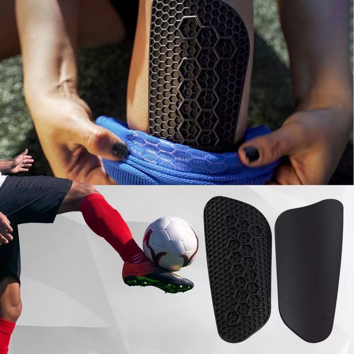 1 Pair Unisex Silicone Leg Protectors Shock Absorption Football Rugby Skiing Sports Shin Pads Football