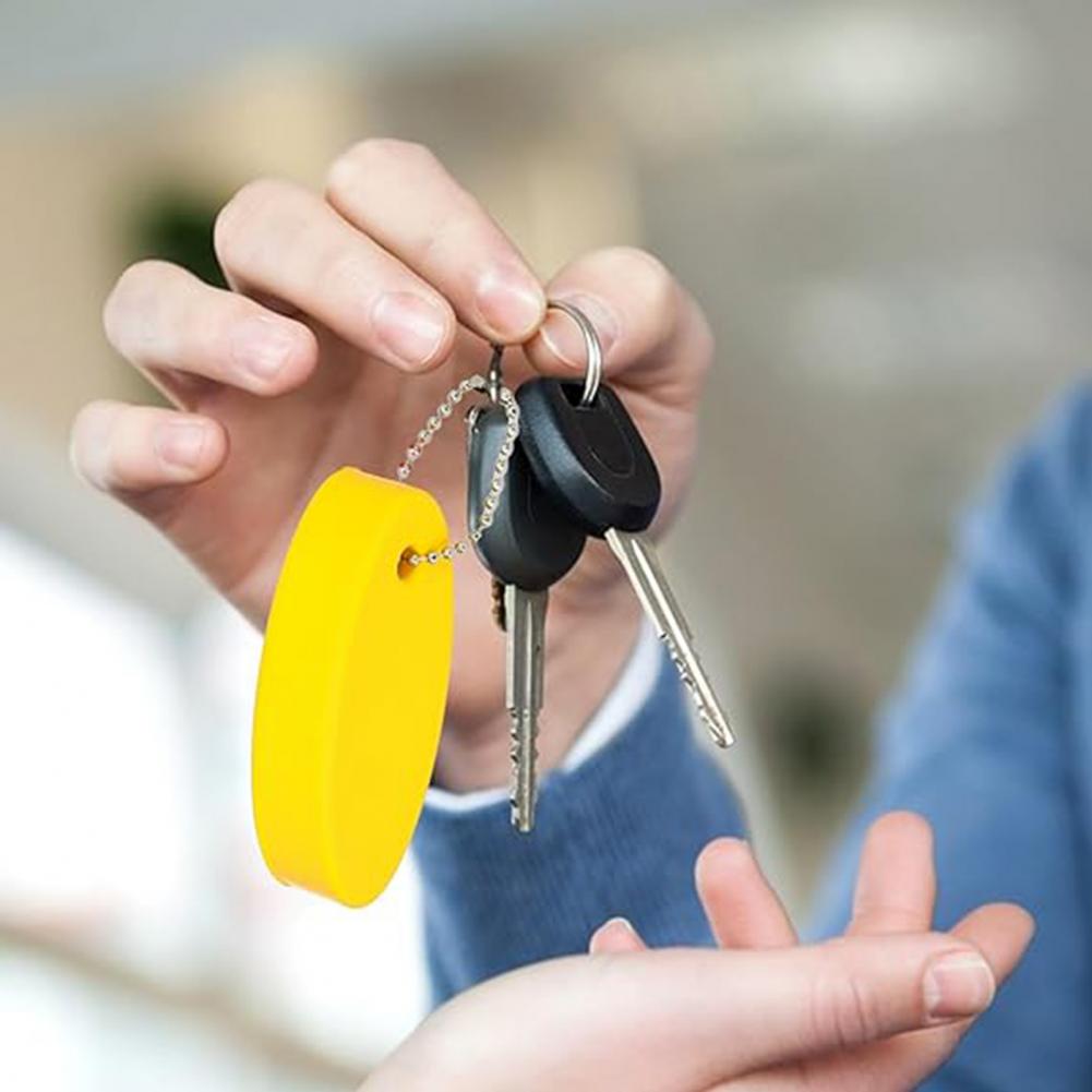 Float Keyring Waterproof Vinyl Foam Oval Float Key Rings Pendant Buoy Key Chain for Boating Fishing Surfing