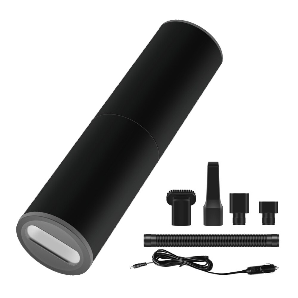Car Vacuum Cleaner Kit Tur-bine Blade HEPA Filter Strong Suction Vacuum Sweeper Baseus Cleaner with Multi Group Nozzle: Black