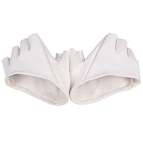Dame Handschuhe Faux Leder Halb Finger Handschuhe Fahren Pole Tanzen Zeigen Handschuhe Punk Kühlen Faux Leder Handschuhe Für Frauen: Weiß