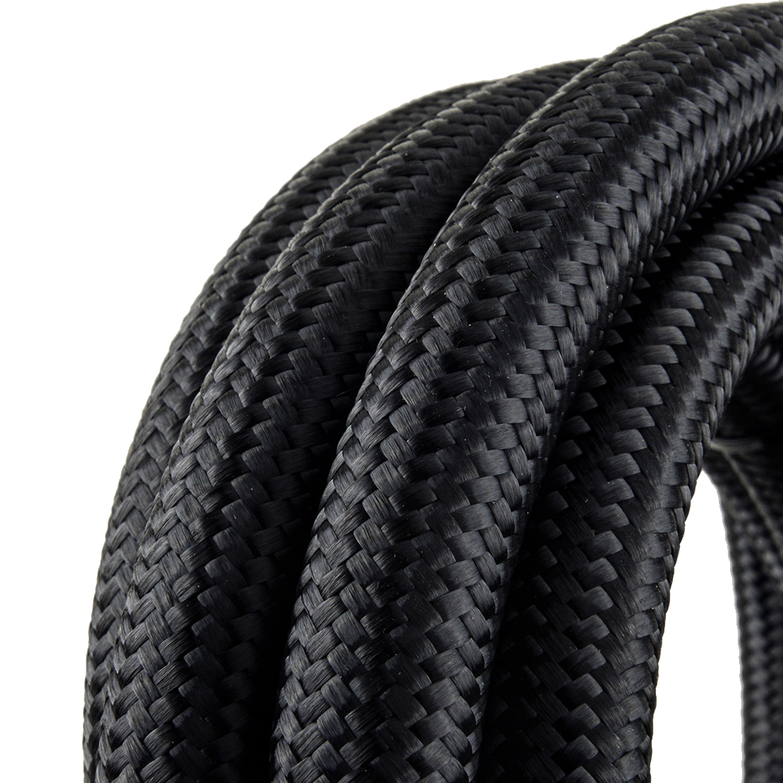 3M -40-120℃ 9.8FT AN10 Black Nylon Cover Braided Oil Fuel Gas Line Hose 7MPA Universal Accessories