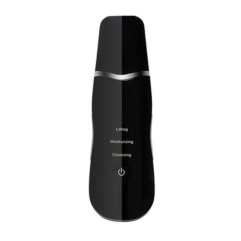Ultraschall Gesicht Haut Wäscher Reiniger Peeling Vibration Mitesser Entfernung Peeling Poren Reiniger Werkzeuge Wiederaufladbare: Schwarz