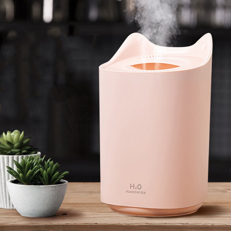Home Air Humidifier Double Nozzle Cool Mist Aroma Diffuser With Coloful LED Light Heavy Fog Ultrasonic USB Humidificador: 25.1x15.08cm A
