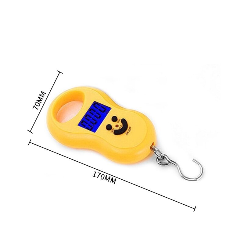 Báscula Digital LCD de 50Kg /10g, balanza colgante portátil de bolsillo para pesca, retroiluminación, electrónica, para equipaje, minibáscula, 1 Uds.