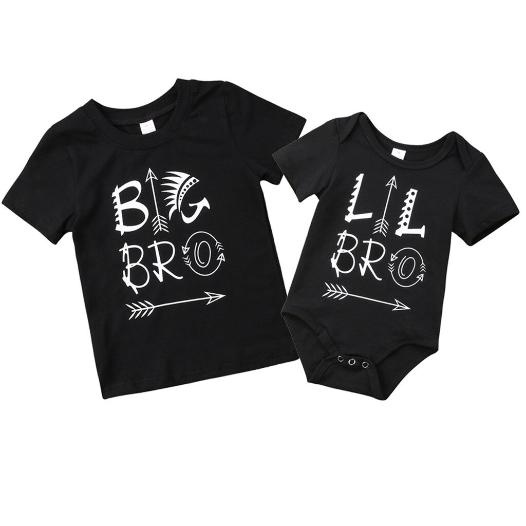 Kleinkind Baby Jungen groß Bruder knapp Gedruckt Kurzarm T-Shirt Spitzen Bluse Neue Jahr Für freundlicher Sommer Kleidung freundlicher # Y