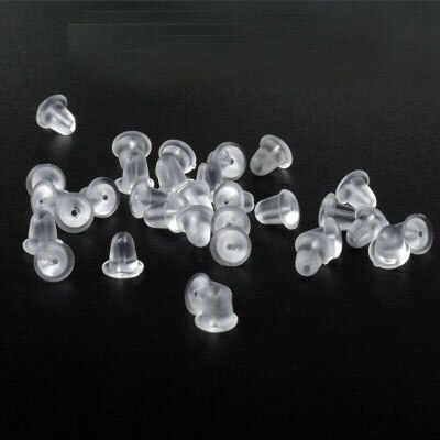 100 stks/partij Rubber Clear Earring Back Stopper Siliconen Ronde Earring Back Stoppers Bullet Butterfly Earring Back Stoppers: rubber stopper