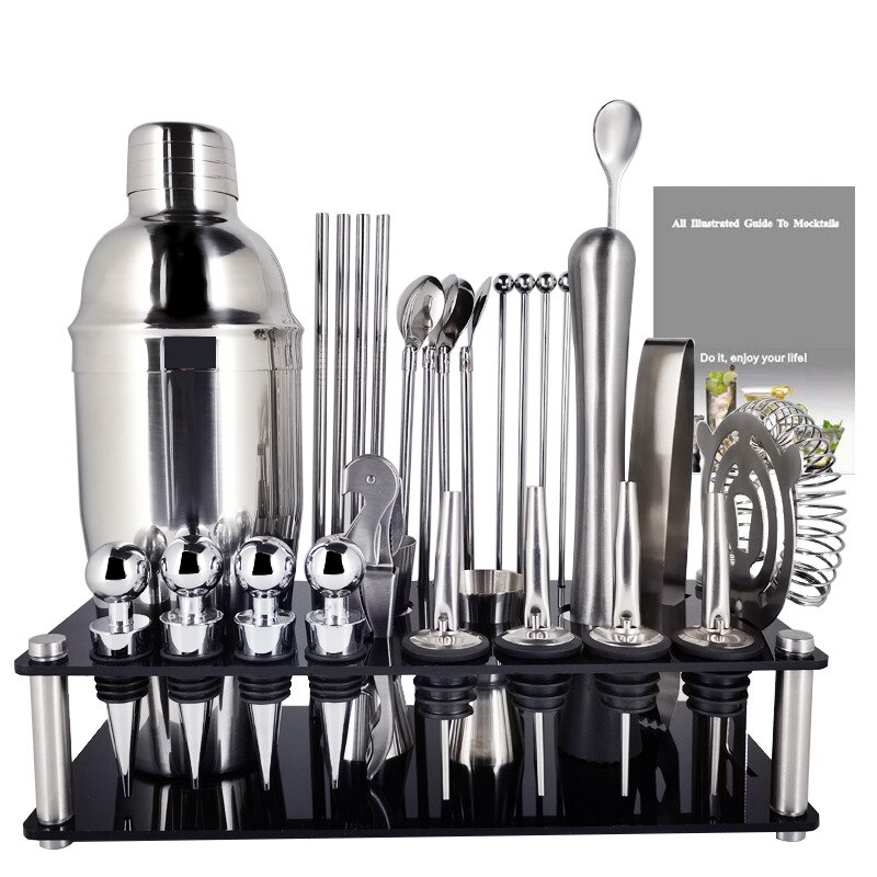 28 pieces Premium Shaker Barware Set Stainless Bar Boston Cocktail Shaker Set Bartender Kit Includes Shaker Spoon