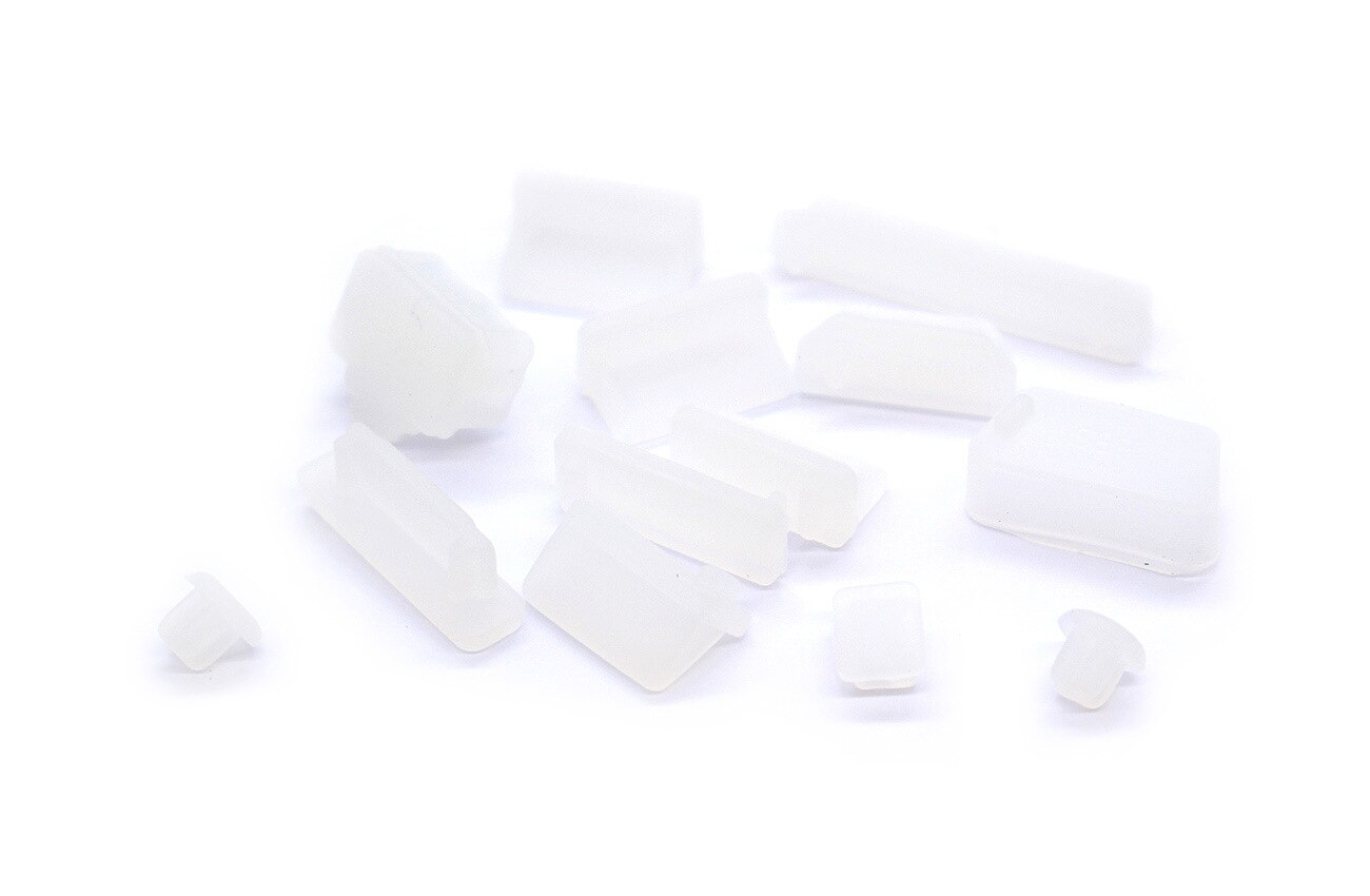 13 stück farbenfrohe silikon-staubschutzkappen für laptop-staubstecker, usb-staubschutzstecker, computerzubehör: Transparent