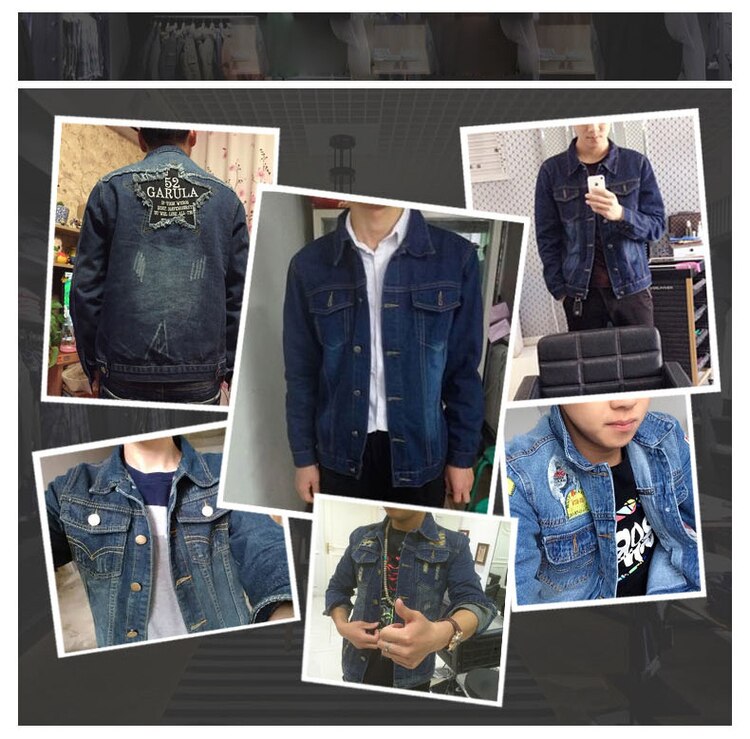 2022 Long-sleeve Autumn Denim Jacket Male Teenager Student Jacket Korean Style Trendy Slim Youth Clothes Men's Clothing