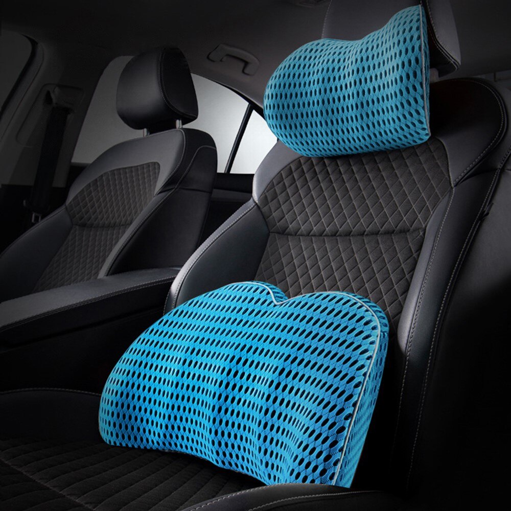 Ademend Auto Hoofdsteun Nekkussen Ondersteuning Universele Zachte Nek Kussens Kussen Memory Foam Lendensteun Rugondersteuning Auto Accessoires: 26