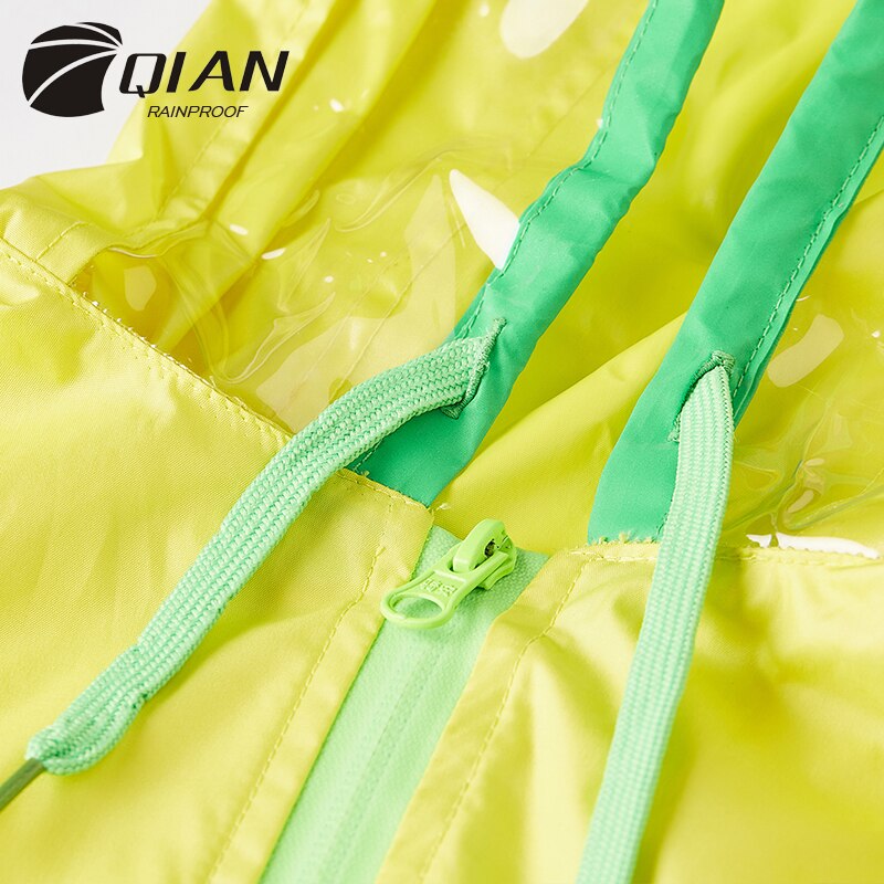 QIAN REGENDICHT freundlicher Regen Mantel Blüte in Regen freundlicher Regenbekleidung PU Beschichtung Regenanzug transparent Großen Krempe Mantel Regenmantel