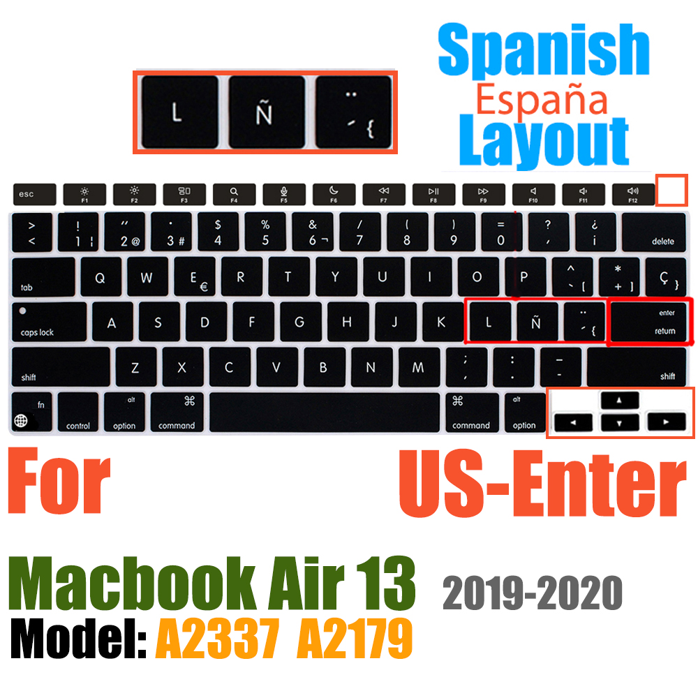 Keyboard Cover For MacBook Air 13 inch Release A2337 M1 A2179 with Touch ID Waterproof Protective Silicone Skin