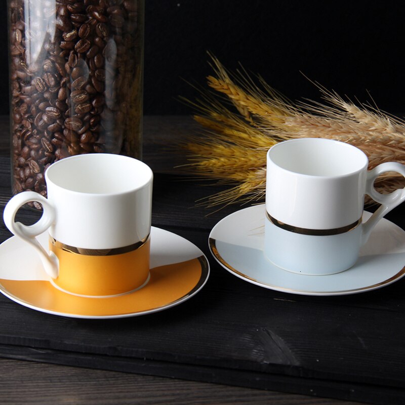 Bone China Coffee Cup Suit Bring Cup Dish Spoon Phnom Penh Silver Edge English-style Afternoon Tea Set Single Product Drink