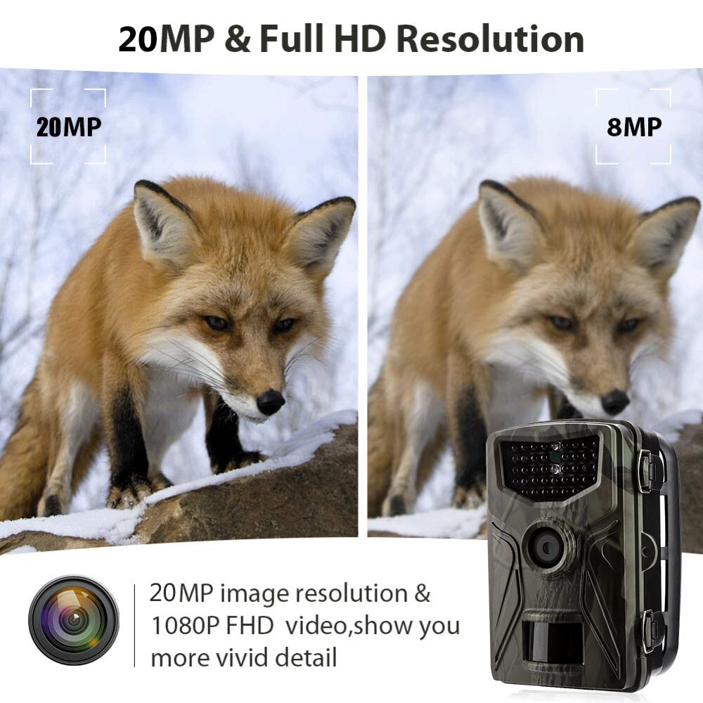 Wildlife Camera 20MP 1080P Trail Camera Wildlife Tracking HC804A Night Vision Wild Cameras Photo Traps Outdoor Infrared Camera