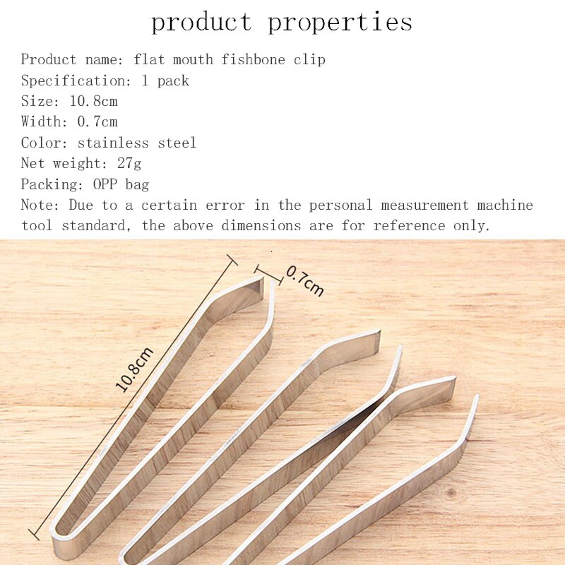 1PC Stainless Steel Fish Bone Tweezers Tong Fishbone Pincer Remover Pig Duck Hair Clamp Kitchen Tweezer Seafood Tongs Clip Tools