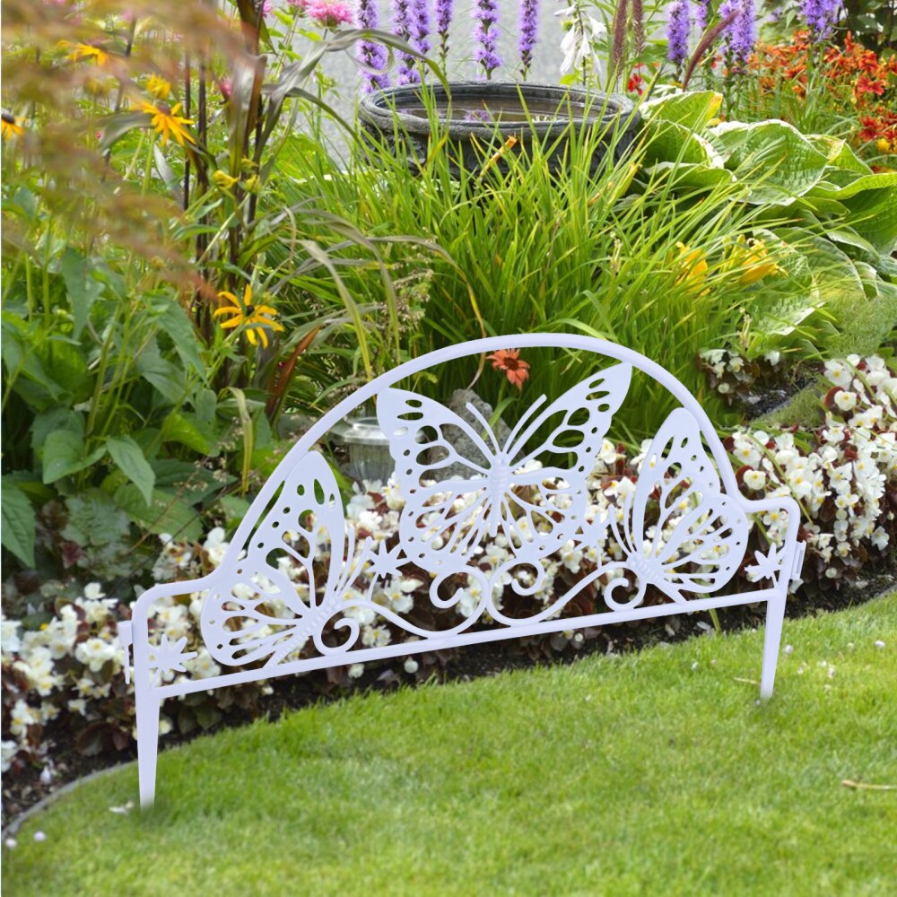 Garden Fence Edge Board Decoration Rail Border Decorative Frame Flexible Wrought Iron Style Ornamental Lawn Terrace Protection
