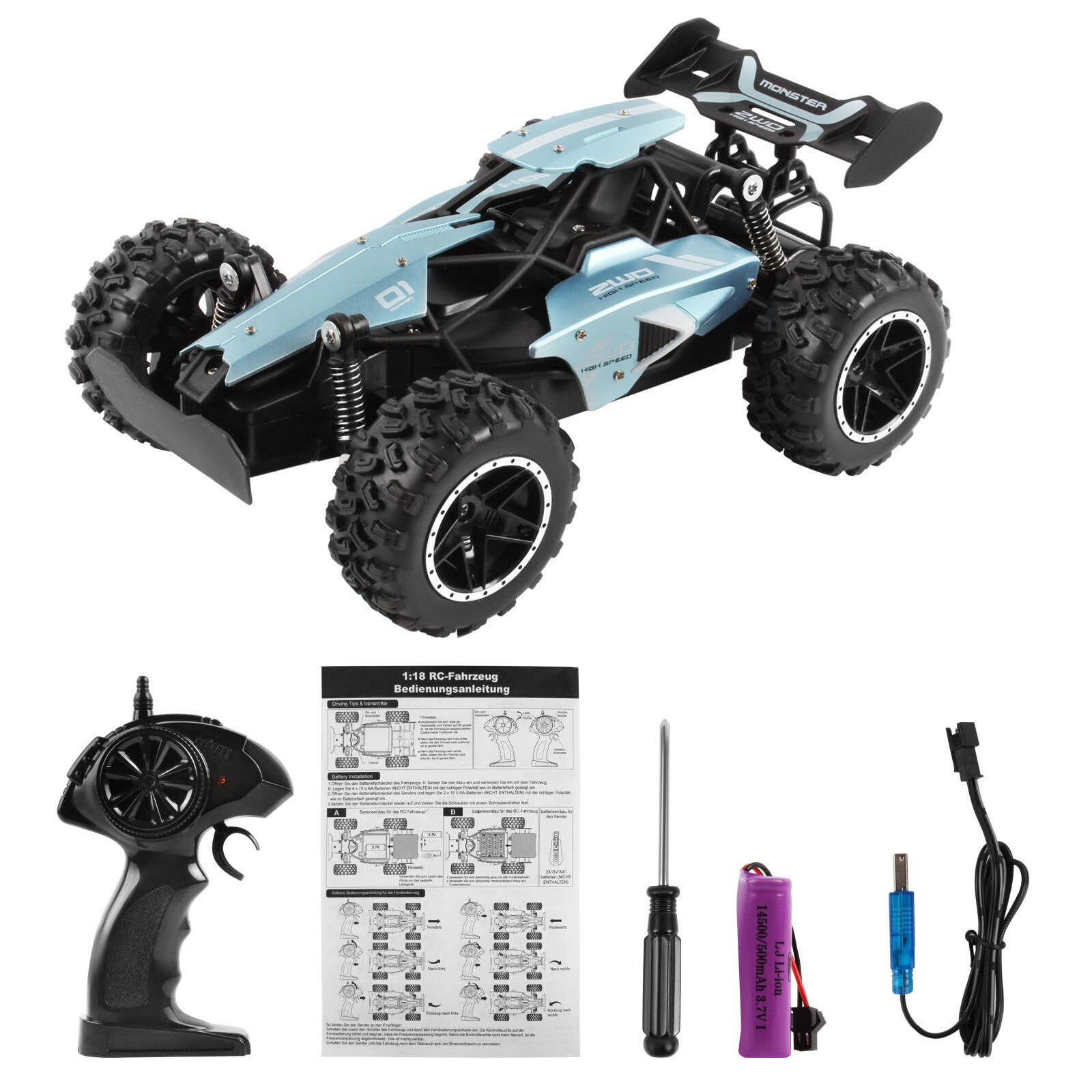 1:18 4WD Rc Auto Bijgewerkte Versie 2.4G Radio Control Rc Auto Speelgoed Buggy Hoge Snelheid Vrachtwagens Off-road Vrachtwagens Speelgoed Voor Kinderen