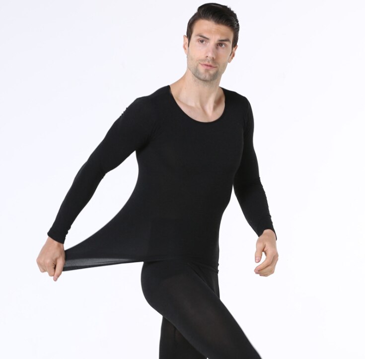 2 Piece Clothing Set Warm-Keep Winter Clothing For Male Female Warm Thermal Underwear Set Two Pieces Thermal Suit Long Johns: black men