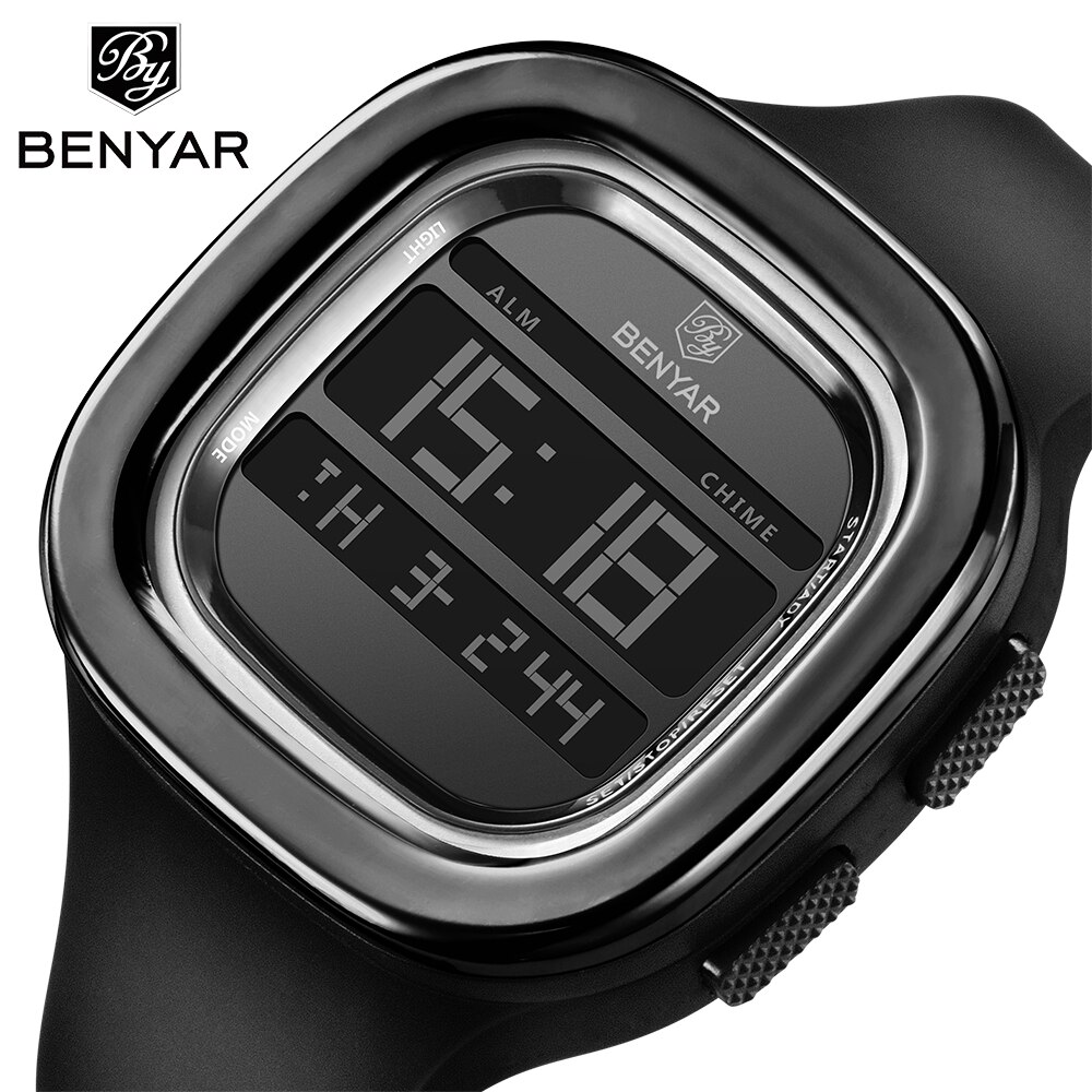Benyar nieuwste elektronische herenhorloge schokbestendig duurzaam automatische datum top luxe elektronisch digitaal sporthorloge voor heren