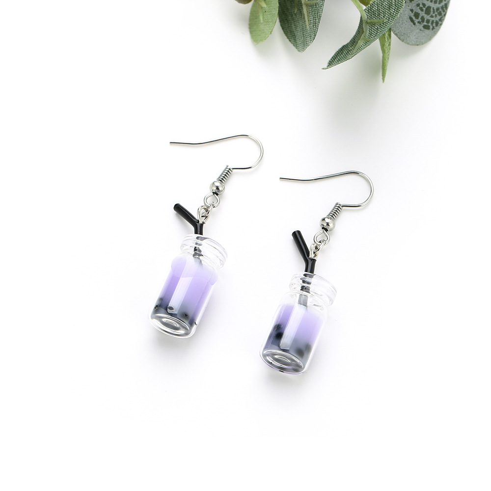 Pendientes colgantes geométricos de mariposa y flor púrpura para mujer, Margarita, corazón, redondo, cuadrado, Brincos, joyería de boda dulce: Oro oscuro