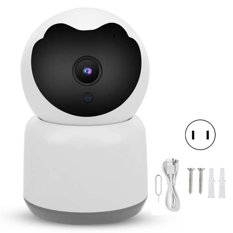 Smart Security Camera 3MP 2.4G WiFi Pan/Tilt IR LED AI Human Motion Detection Indoor Cam for TUYA 100-240V: US