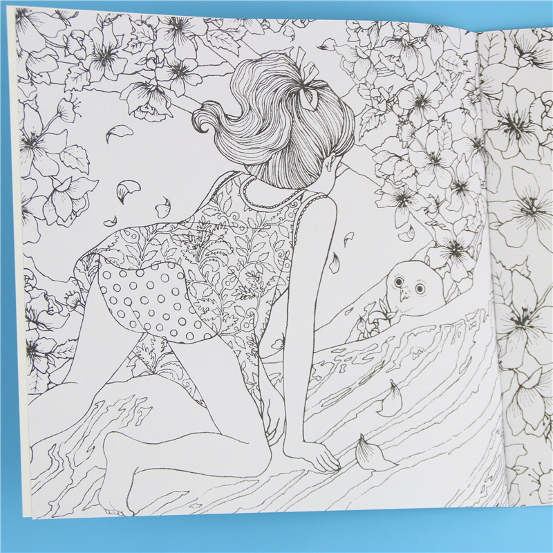 1 Pcs 24 Pages Delicate Time Travel Coloring Book for Kids Adult Relieve Stress Kill Time Graffiti Painting Drawing Art Book