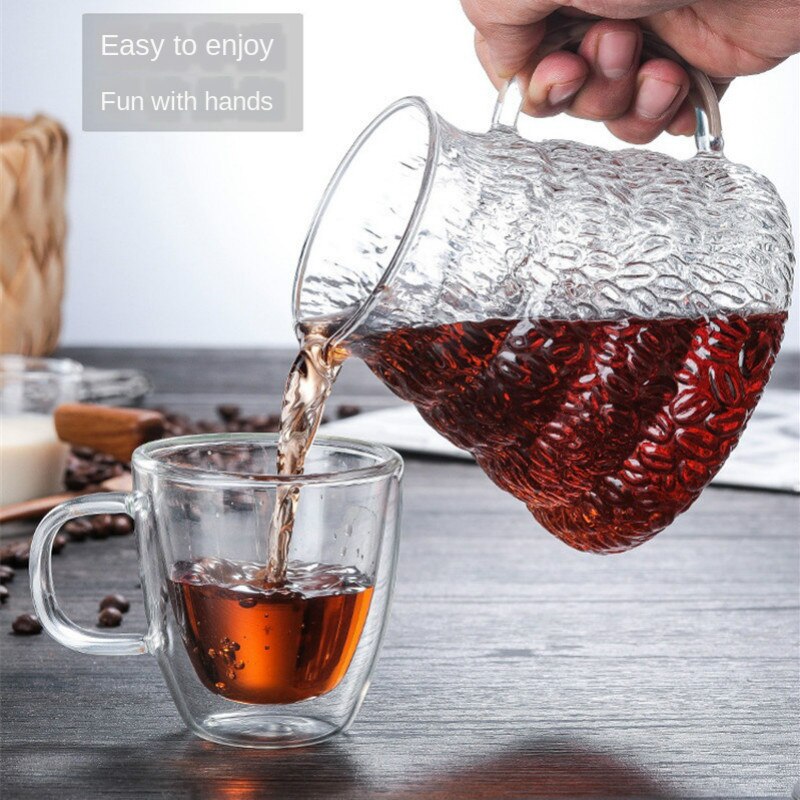 Coffee Bean Pot Heat-resistant Glass , 400ml 600ml Hand Flush Pot, Open Flame Direct-boiled High Borosilicate Glass Coffee