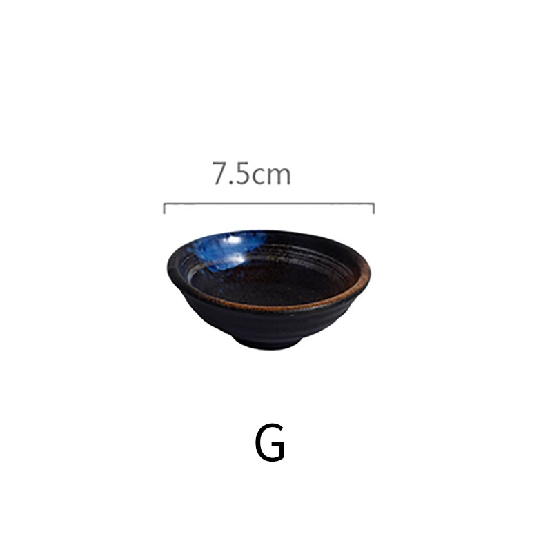 Japanese Style Ceramic Sauce Dish Round Square Household Hotel Small Dish Seasoning Soy Sauce Dish Tableware: G