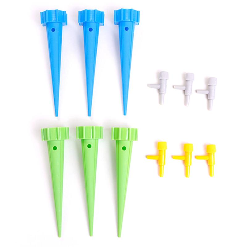 Automatic Drip Irrigation System Watering Kit Auto Flow Adjustable Control Valve Self Water Flower Plant Water Device Stocked: 6pcs random color