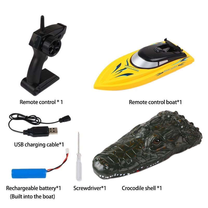 RC cocodrilo Head 2,4G Barco de Control remoto de alta velocidad g cabeza de cocodrilo de imitación agua juguetes para entretenimiento