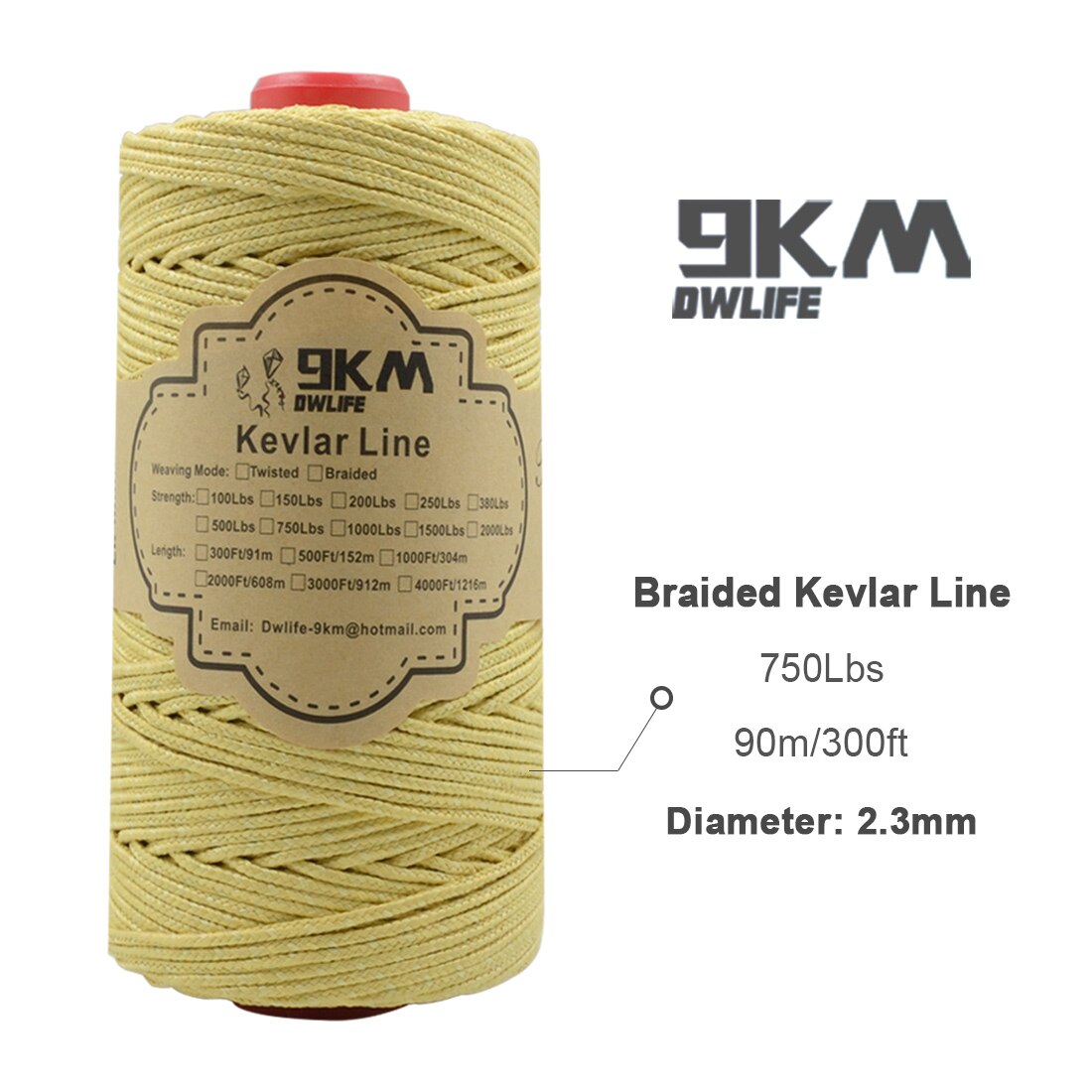 40lb-5000lb Kevlar Kite Line String for Fishing Assist Cord Kite Flying Outdoor Camping Tent Cord Low-stretch Cut-resistance: 750lb 300ft Braid