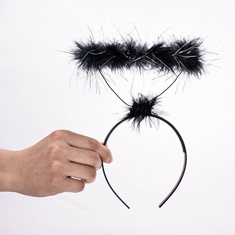 Guirnalda de Ángel de , Aro para el pelo hecho a mano, utilería de Cosplay esponjosa creativa para mujeres, chicas, , despedida de soltera, decoración para la cabeza, accesorios