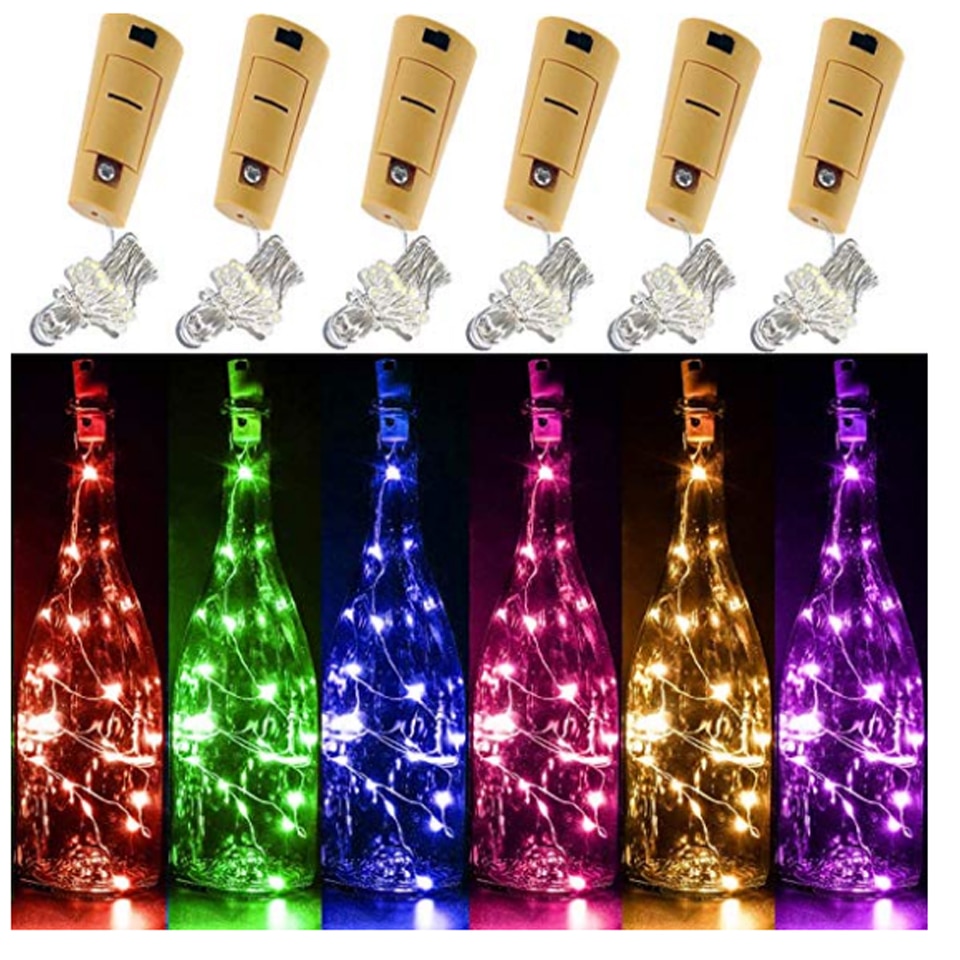 1M 2M Copper Wire Garland Bottle Stopper led fairy lights For Glass Craft LED string lights Wedding Christmas Birthday Decoratio