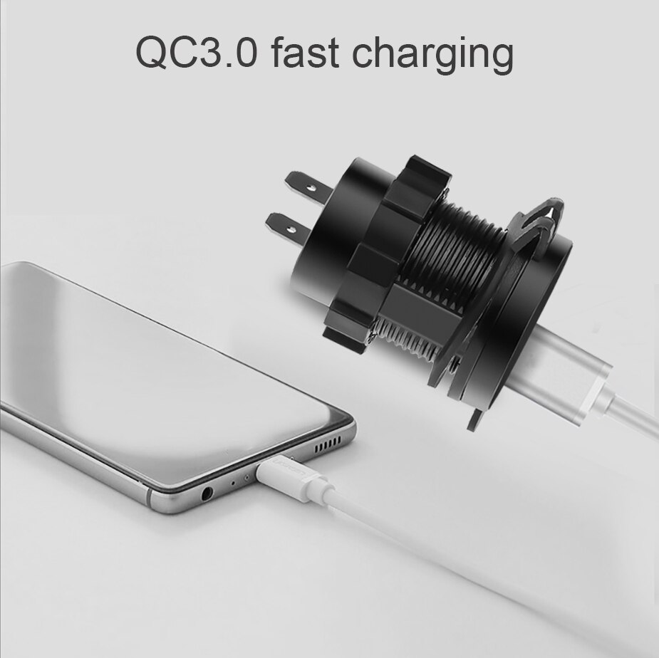 kebidu 12-24V QC3.0 Fast Single USB Car Charge Cigarette Lighter Splitter Charger Adapter Socket for Car Truck Motorcycle