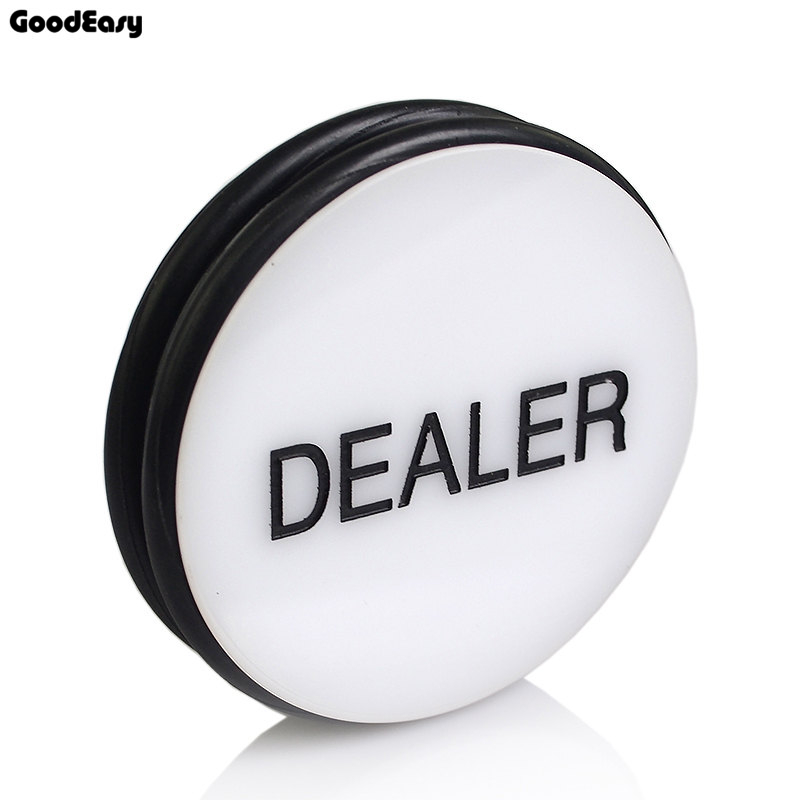 Botón acrílico para distribuidor de póker, botón Texas Hold&#39;em de 3 pulgadas, protector de cartas de póker, 2 lados, , 1 ud.: Black White Dealer
