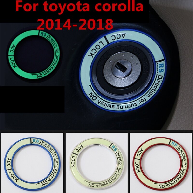 Voor toyota corolla Lichtgevende Contactsleutel Ring Decor Sticker Auto Styling Contactslot Beschermende Sticker Interieur