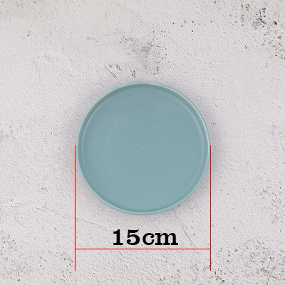 Matte Ceramic Plate Steak Dish Lunch Tray Salad Dish for Food Photography Shooting Background Photo Studio Adornment Fotografia: Blue 15cm