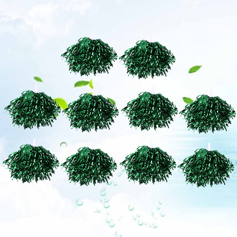 10 Pcs 25G Plastic Juichen Ballen Squad Spirited Fun Cheerleading Kit Cheer Poms Cheerleaders Supples Met Handvat Voor Competitio: Green