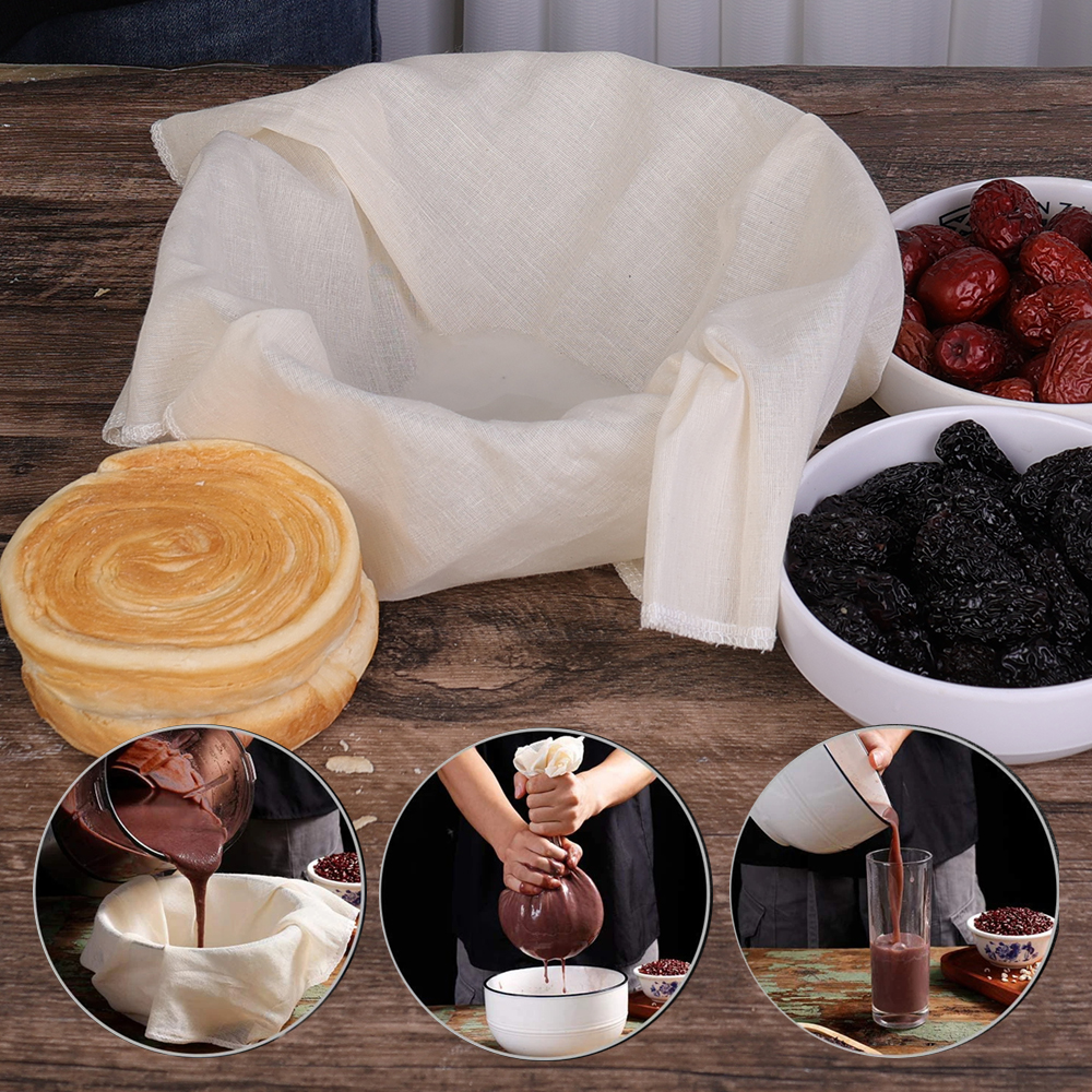 Coladores de bolsa de tela de leche de nueces reutilizables, algodón Natural sin blanquear, queso, yogur, filtro de Tofu, colador de malla fina para Cocina