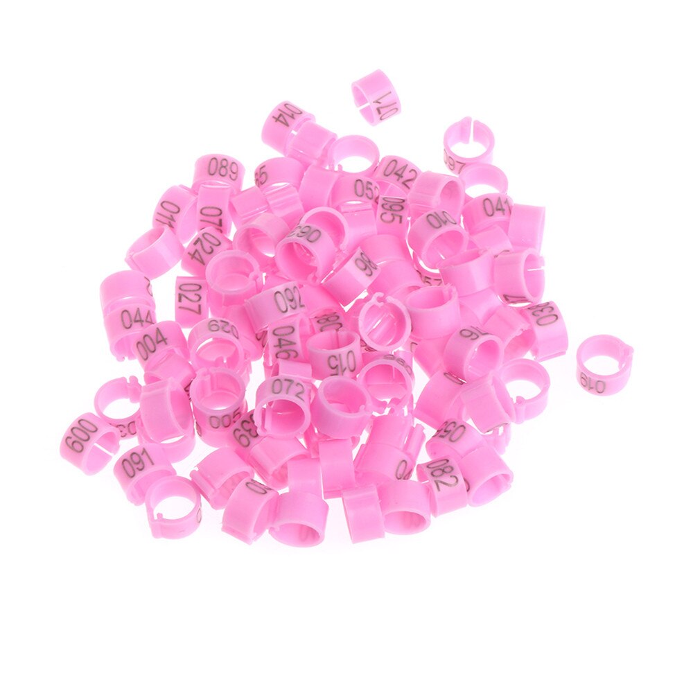 100 Pcs 8 Mm Identificeren Ring Postduif Training Levert Been Nummer Vogel Bands Gxma: Roze