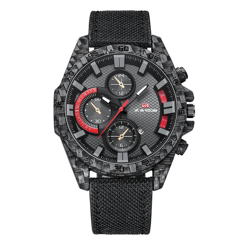 Uthai  ce141 karbonfiber superbil racing stil herreklokke uformell sports vanntett kvartsklokke: Kaffe