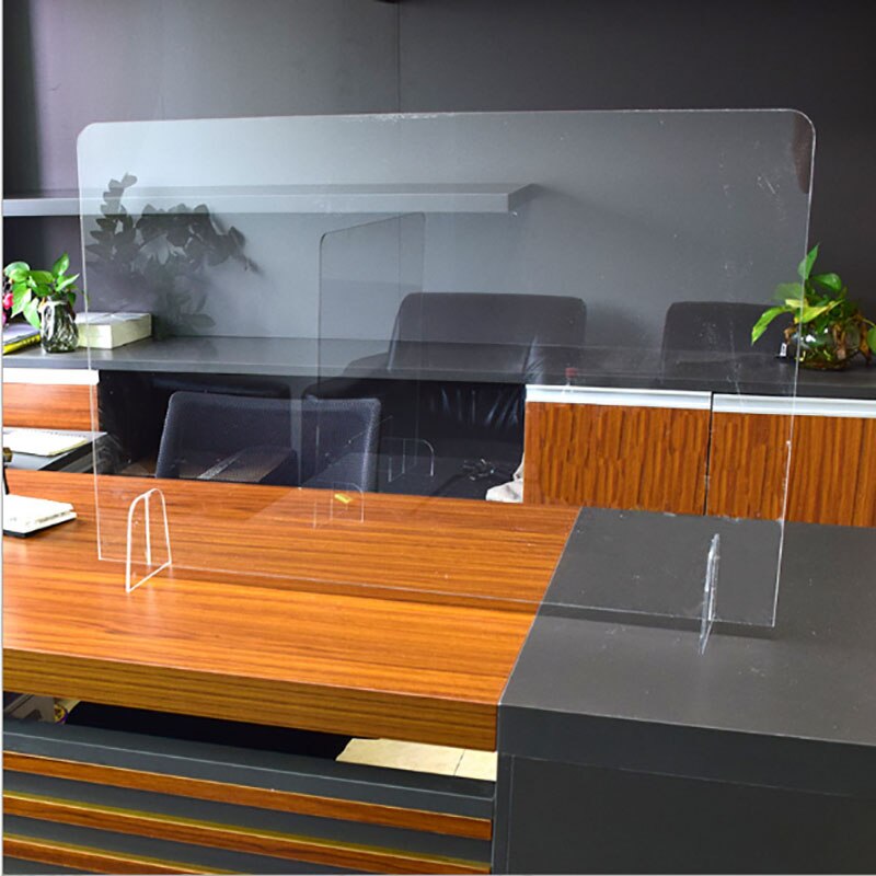 transparent Sneeze Guard Shield Protection Safety Counter Top Perfection Reception Counter Side Office Reception Droplet Defense
