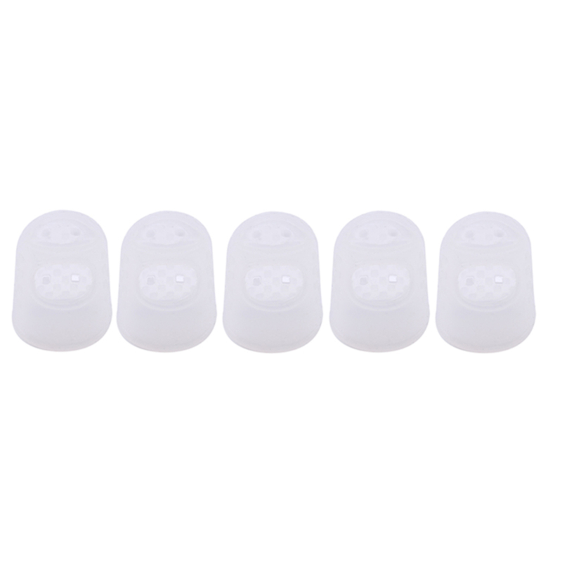Dedales de silicona antideslizantes para ukelele, protectores de dedos para guitarra, Protector de punta de dedo, 5 piezas: plum