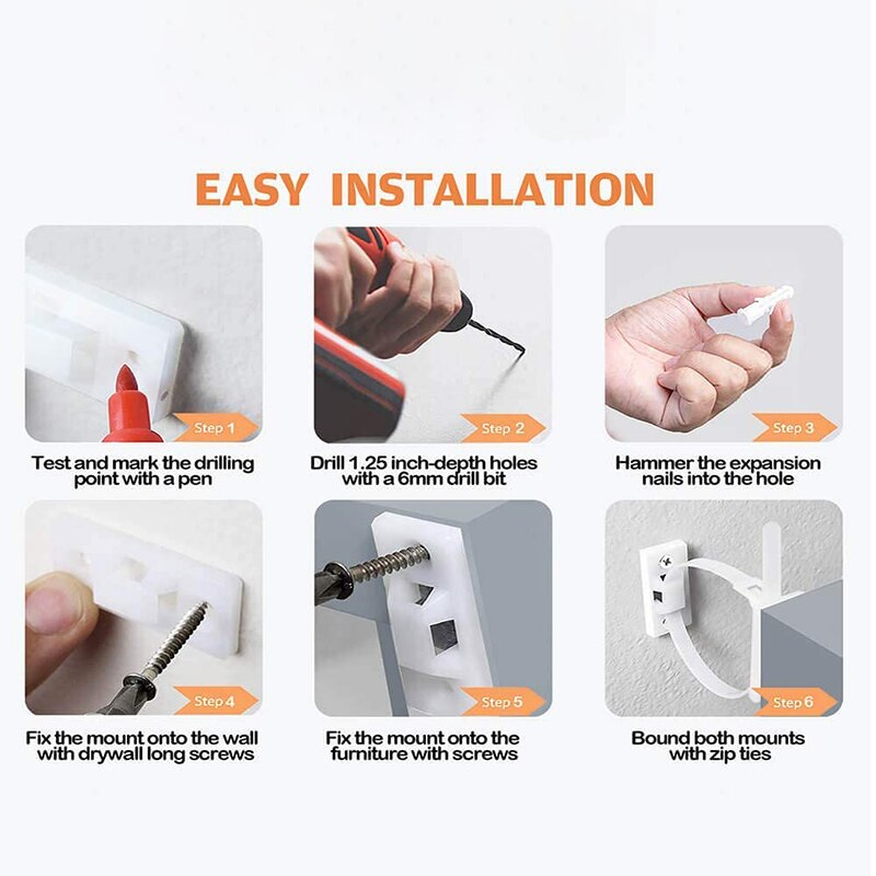 Furniture Fall Prevention Straps Furniture Wall Anchors Straps Furniture Fixed Nylon Strap Children Baby Safety Protector