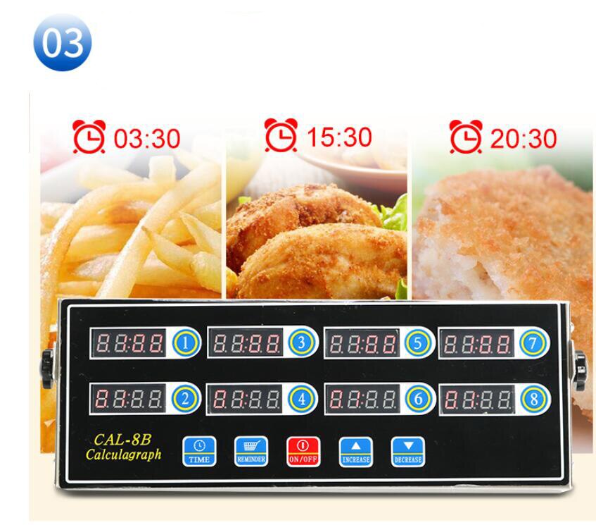 Commercial Kitchen timer 8 channel fried chicken burger shop baking timing reminder countdown twelfth Digital button alarm