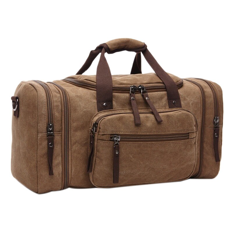 Grote Capaciteit Mannen Hand Bagage Reizen Plunjezakken Canvas Reistassen Weekend Schoudertassen Multifunctionele Overnachting Plunjezak