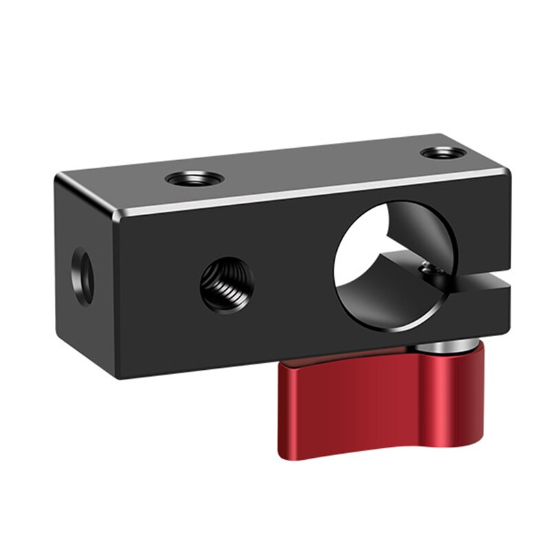 Single Rod Clamp 15mm Rail Rod Connector Adapter w/ 1/4"-20 3/8 Threads Holes for 15mm Dslr Rig for Microphone LED Light DIY