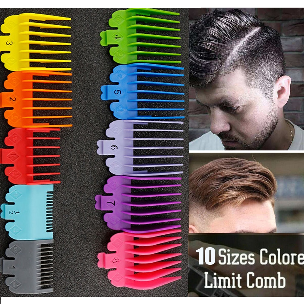 10 pcs 3-25mm Universal Hair Clipper Guide Limit Comb Trimmer Guards Attachment Styling Barber Tools