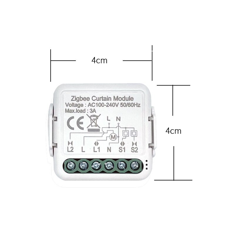 Zigbee curtain switch module for roller shutter/blind motor, tuya smart life remote control, supports google home and alexa assistant