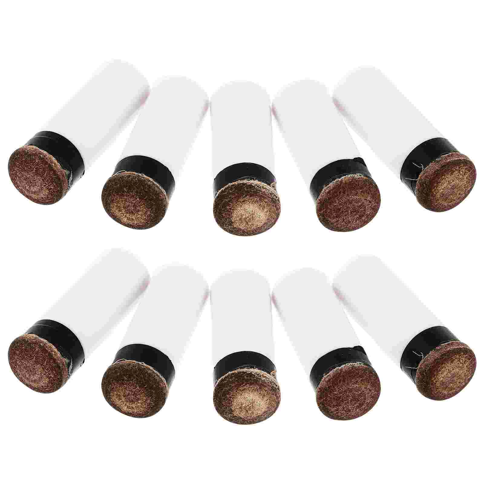 10pcs Pool Cue Tips Plastic Screw-on Tips for Pool Cues (White)